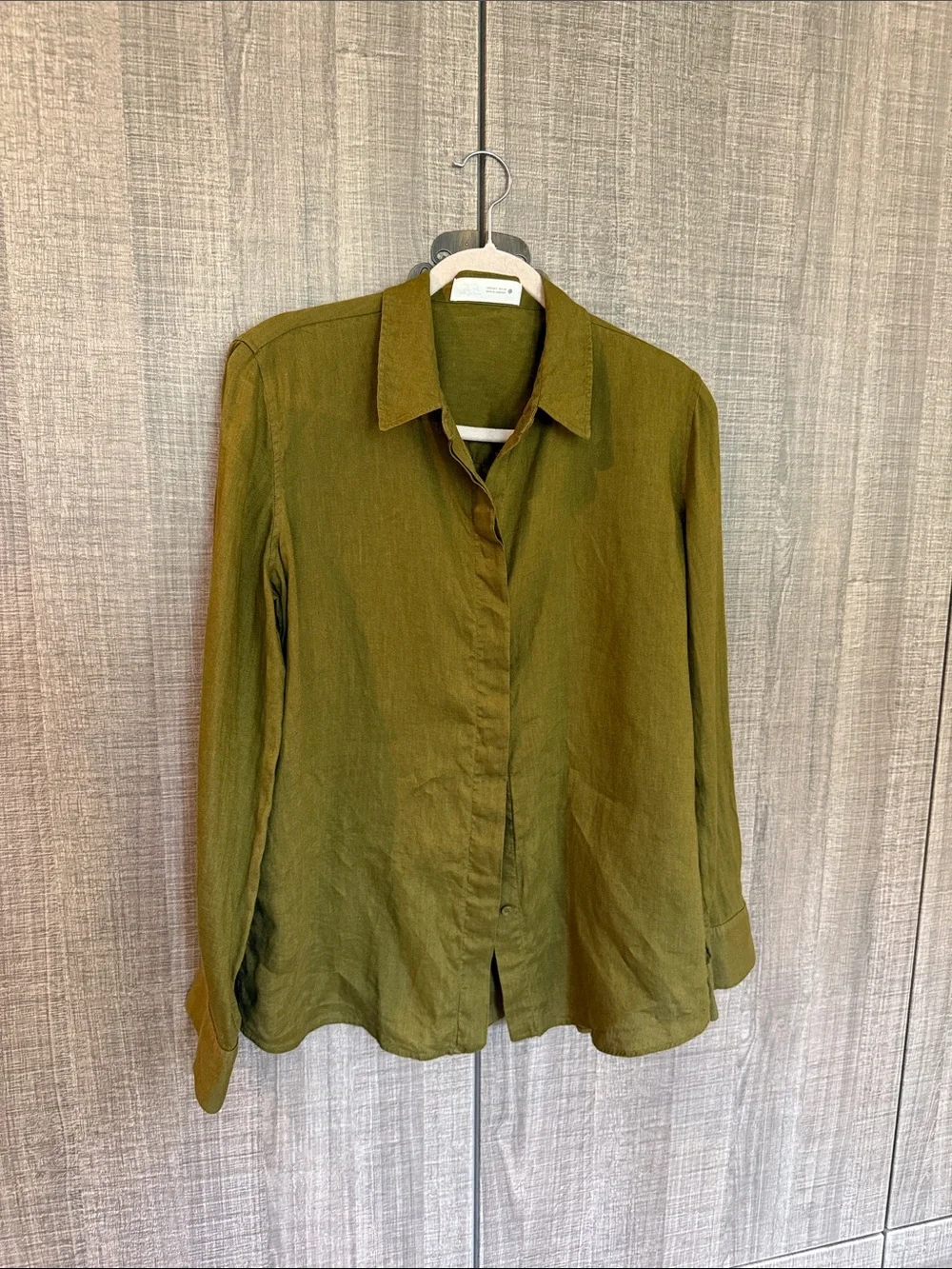 Zara 100% Linen  Button-Up Top and Wide Leg Pants Set